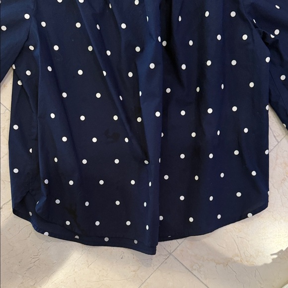 H&M Dark Blue Blouse with White Dots - Picture 5 of 12